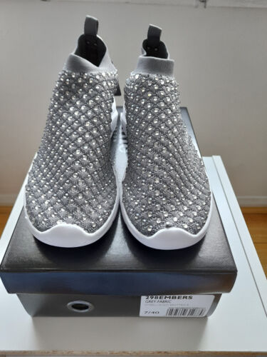 Nuevos en caja entrenadores de calcetines embellecidos para mujer Dune, gris, talla 7 del Reino Unido - Imagen 1 de 6