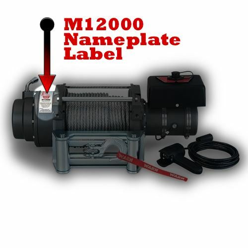 WARN 38420 Nameplate Label for M12000 Truck Winch eBay