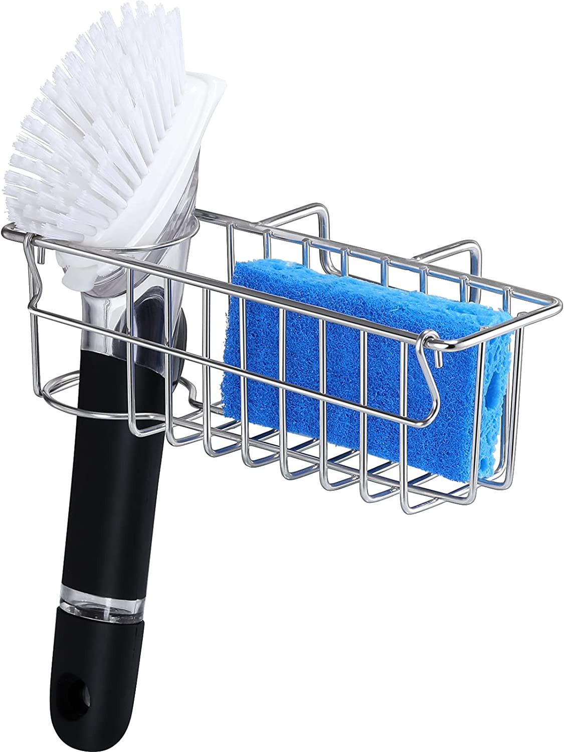 Sponge Holder Movable Brush Holder Dish Cloth Hanging Caddy Organizer Rack Bin
