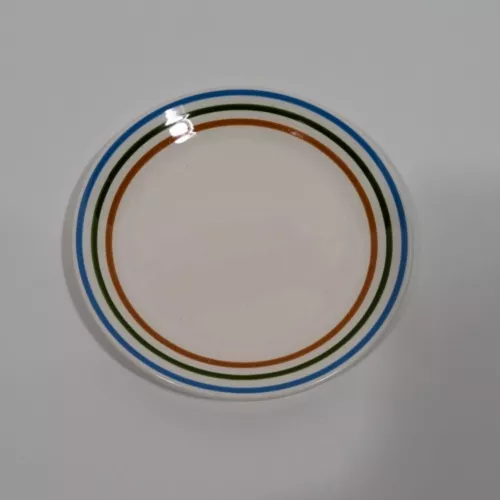 Syracuse China Syralite Spectrum Rainbow Stripe Salad Plate Vintage Dinnerware