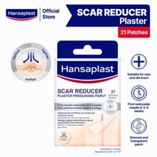 HANSAPLAST Scar Reducer Silicone Plaster 21 Patches Flatten Soften Keloids Scar