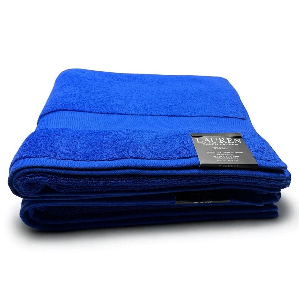 Ralph Lauren RLL  Set Of 2 Bath Towel Blue 30" X 56" 100% Cotton  New - Image 3 of 4