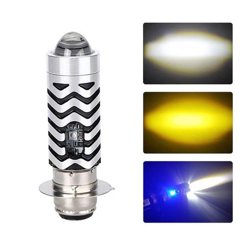 Motorcycle Headlight Hallogen Dual Colour Bulb With Blue Parklight New B8 - Picture 2 of 15