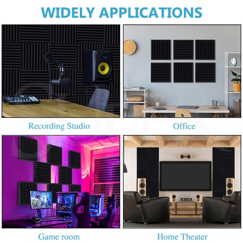 Acoustic Foam Self Adhesive Studio Sound Absorption Proofing Panel Wedge 2.5cm - Picture 7 of 12