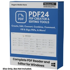 PDF 24 - PDF Editor Software - Convert Text Objects Images Forms & more CD-ROM