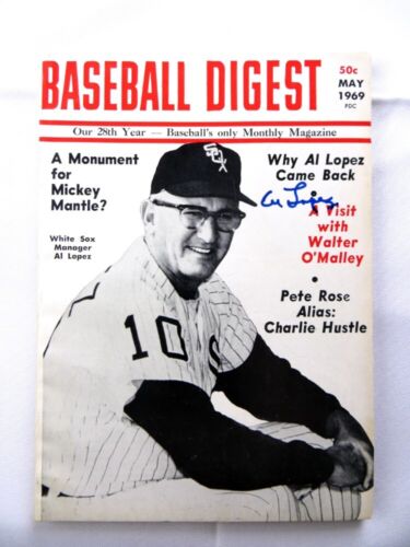Magazine dédicacé signé Al Lopez Baseball Digest 1969 White Sox JSA AG39525 - Photo 1/4