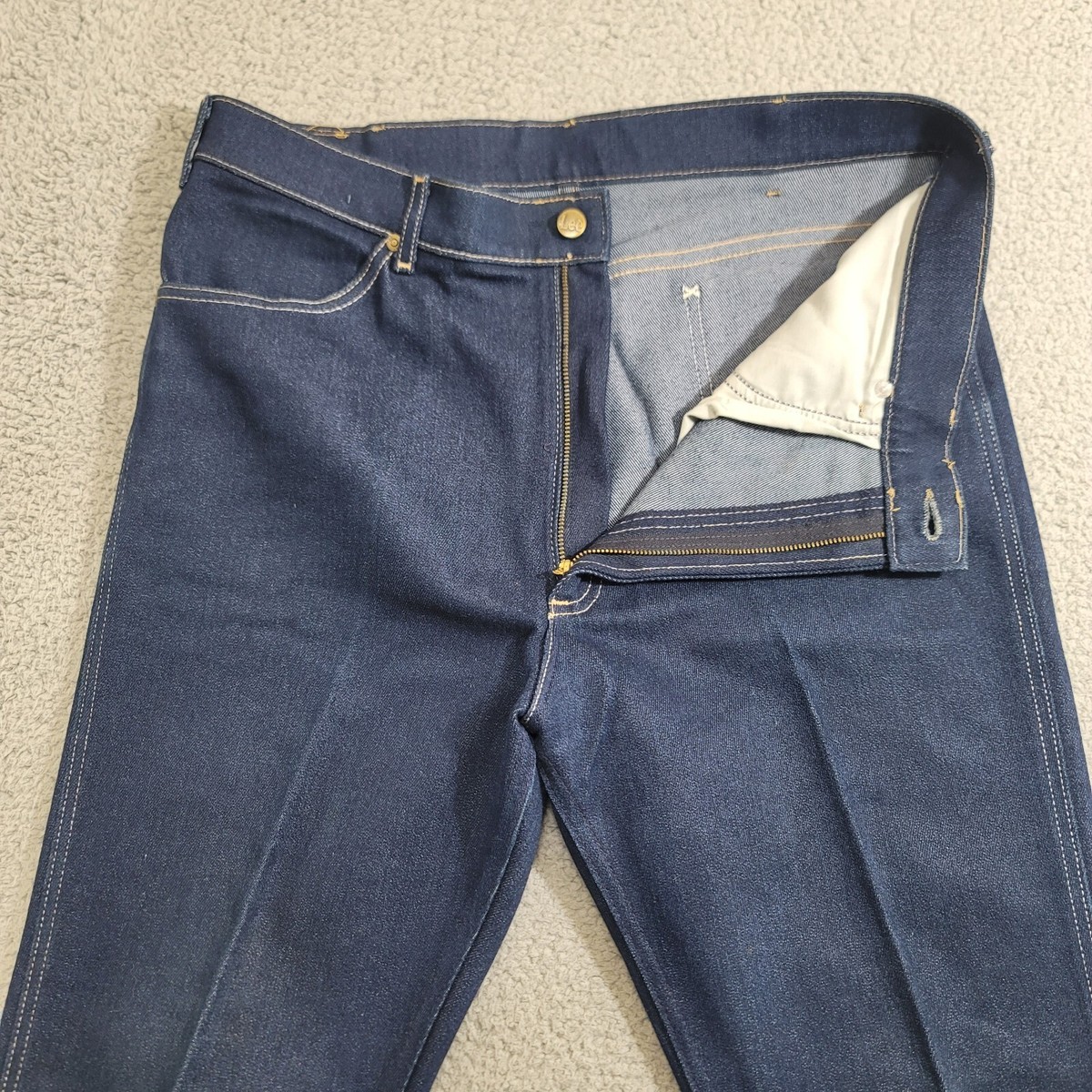 Vintage Lee Jeans Men's 36x30 Blue Talon Zip VTG 70s Denim