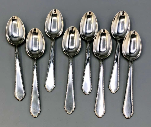 William & Mary by Lunt Sterling Silver set of 8 Demitasse Spoons 4 3/8"