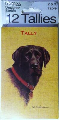 Congress Designer Series 12 Tallies for 2 & 3 Table (Chocolate Lab) NEW / Sealed