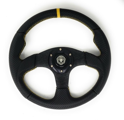 YAMAHA GOLF CART & RHINO Yellow Steering Wheel with Hub Adapter 3 Spoke - Picture 3 of 8