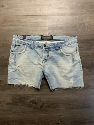 DSQUARED2 Blue  Marine Denim Jeans Pants Size 38 Womens Straight Cut Off Shorts
