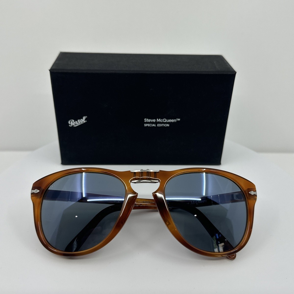 New PERSOL 714 Steve McQueen 714SM Folding Sunglasses 096/56 54-21mm  Italy