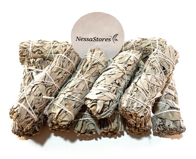 NessaStores White Sage Smudge Incense 4'' Bundle (63 pcs) #JC-006