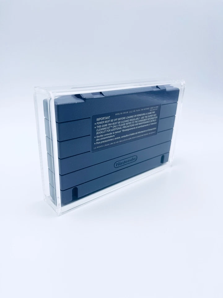 Cartucho de videogame Super Nintendo SNES com proteção UV estojo acrílico trava magnética - Imagem 4 de 4