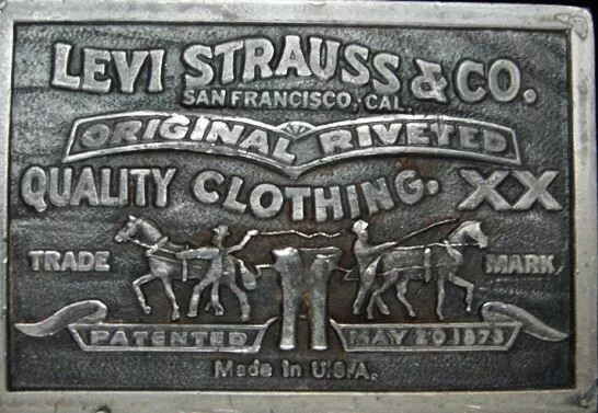 Vintage Levi Strauss Belt Buckle 1976 Bergamot Brass Works shows