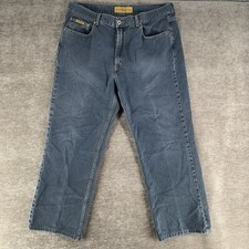 Vintage Safety Fiorucci Men's Denim Blue Jeans Size 38x32 Pockets Logo