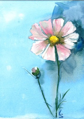 original painting 15 x 18 cm  artwork ORIGINAL watercolour realism flower