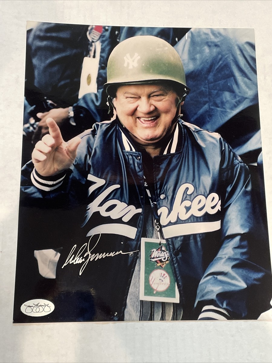 DON ZIMMER SIGNED NY YANKEES 8X10 PHOTO WITH ARMY HELMET JSA