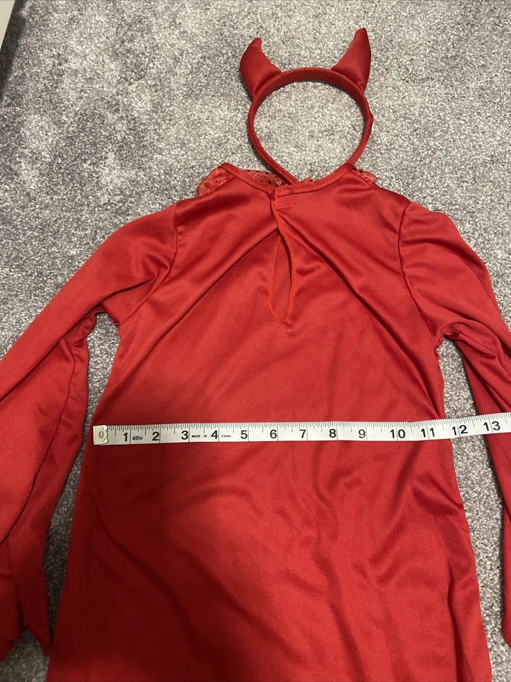 Disfraz Diablo Rojo Niño Pequeño S Cuernos Diadema Vestido Foto 4 de 4