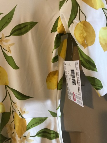 Lularoe Women Nicole Dress Small Career Classic White Yellow Lemons 🍋 6/8 4/6 - Picture 4 of 12