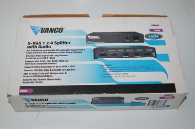 VANCO S-VGA 1 x 4 Splitter with Audio - Model 280444