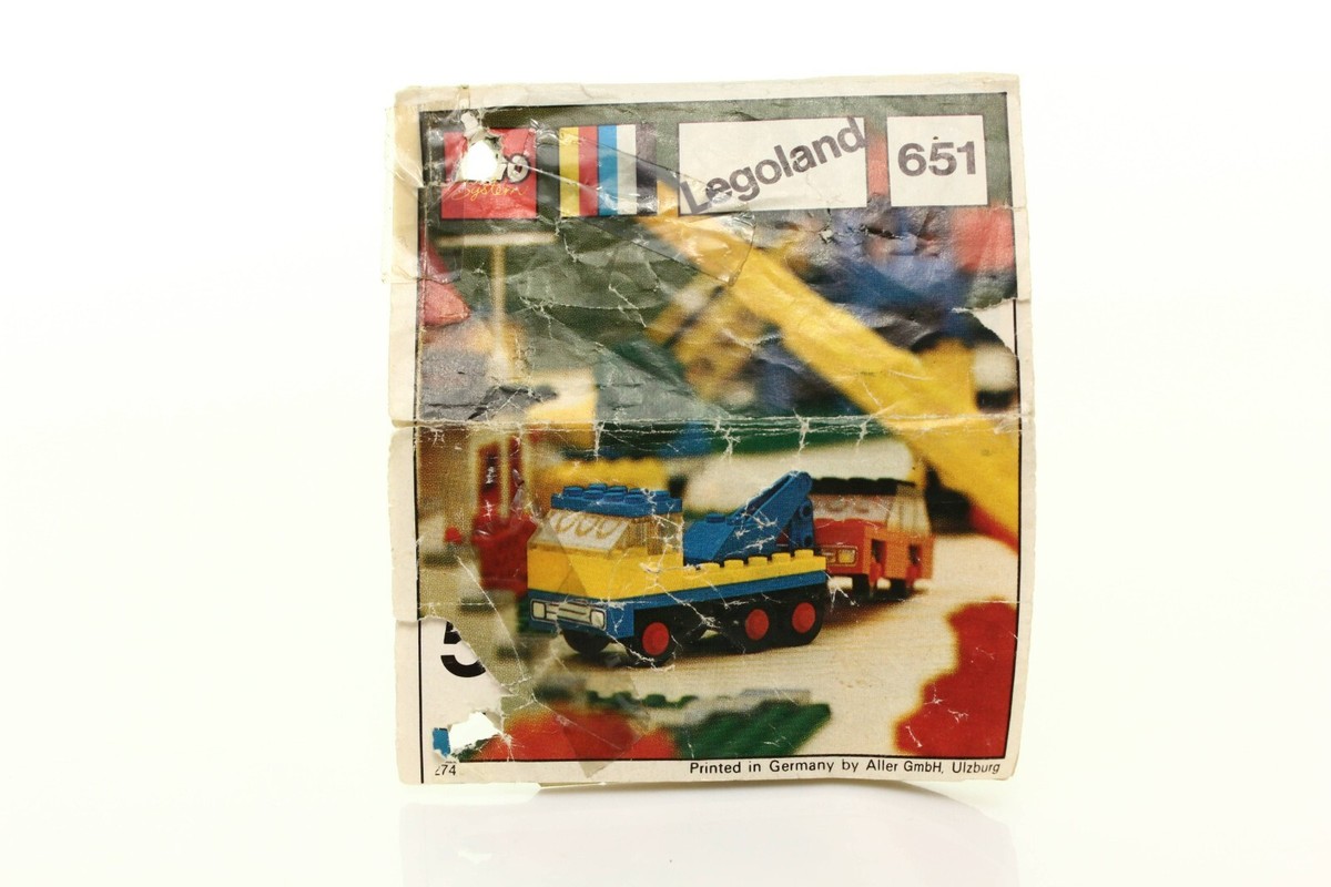 Lego LEGOLAND Vehicle Traffic Set 651 Tow Truck and Car 100% cmpl