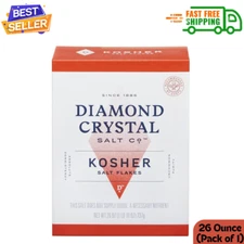 Diamond Crystal Kosher Salt Flakes Full Flavor No Additives and Less Sodium,26Oz