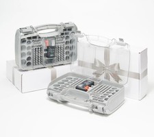Set of 2: 180 Deluxe Battery Organizer w/ Tester and Gift Boxes Gray