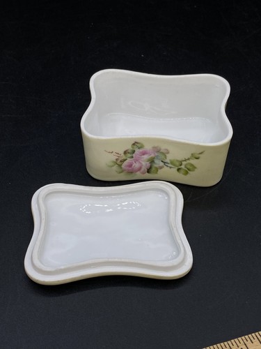 Victorian German Hair Pin Trinket Box Birds Flowers Signed CA Kingston # 3 READ - Picture 3 of 15