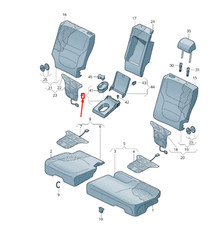 VW Touareg 7P MK2 Mittelarmlehne Rücksitz 7P6885081AHV0X NEU ORIGINAL
