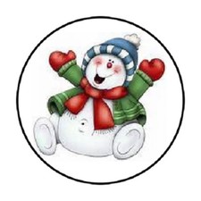48 Snowman 6 ENVELOPE SEALS LABELS STICKERS 1.2" ROUND