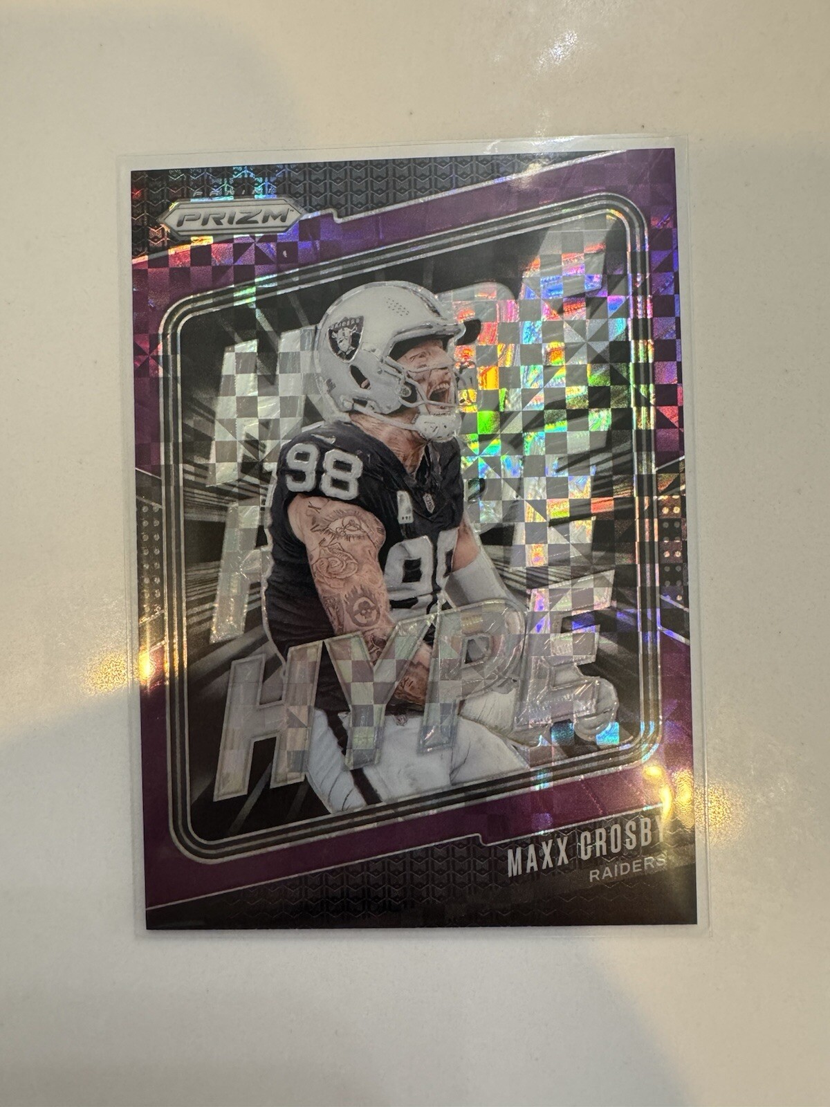 2024 Prizm Football Maxx Crosby Hype Purple Power /49
