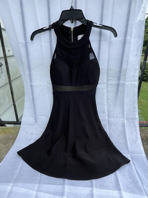 honey and rosie black dress Honey and Rosie Bustier Tie Back Fit-And-Flare Midi Dress, Womens, Juniors, XL, Black