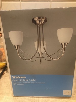 Wickes Casta Ceiling Light Brushed Chrome Brand New Never Opened