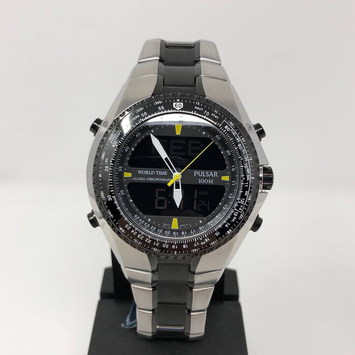 Pulsar Spaceman Nx14-x001 World Time Alarm Chronograph Water