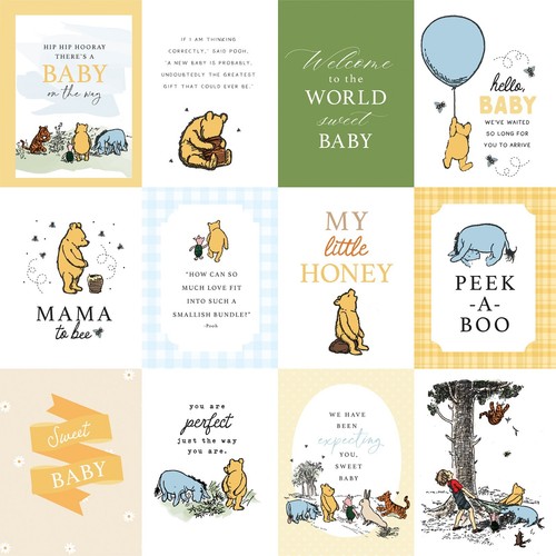 Echo Park Winnie The Pooh Baby Collection Kit 12"x12" Paper Stickers Made USA - Picture 3 of 6