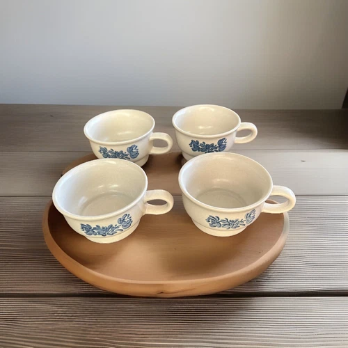 Set of 4 Pfaltzgraff Yorktowne Stoneware Soup Mugs Handle Bowl 7-1 Vintage