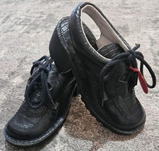 Kickers Black Leather Sling Back Lace Up Shoes Size UK 4 37