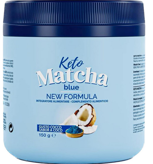 Keto Matcha Blue 150g batido de dieta vitaminas y aceite MCT control de peso