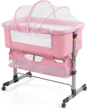 3 in 1 Travel Baby Crib,Baby Bed with Breathable Net,Adjustable Portable Bed