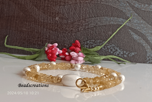 Natural Citrine Gemstone Beads Beaded Necklace Gift Her - Picture 5 of 6