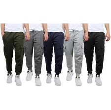 Men Heavyweight Fleece-Lined Cargo Jogger Sweatpants Size: S-2XL FREE SHIP NEW