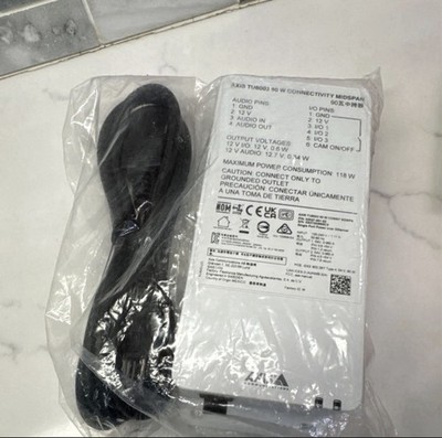 Axis T86003 90W Midspan PoE Injector RJ45-RJ45 w/ Power Cord 12V Output