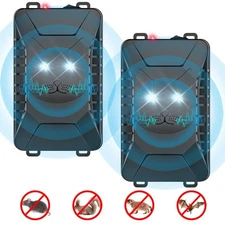 Rodent Repellent, 2 Pack Plug-in Mouse Rat Repellent black Ultrasonic