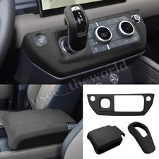 Alcantara Armrest Box Cover Trim For Land Rover Defender 110 90 2020-2025 Black Alcantara Armrest Box Cover Trim For Land Rover Defender 110 90 2020-2025 Black