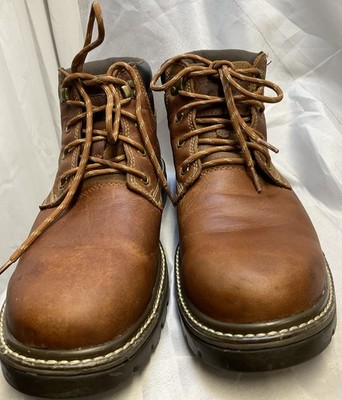 Caterpillar Boots Men's 12 Wide Width Work Soft Toe Brown Waterproof Slip Resist