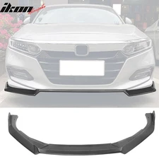 Fits 18-21 Honda Accord 10th IKON V3 Style Matte Black Front Bumper Lip PP 3PC