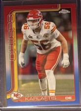 2025 Topps Chrome #152 George Karlaftis Red White and Blue Refractor