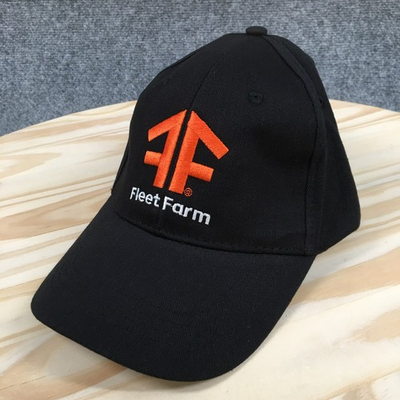 #ad Fleet Farm Baseball Cap Unisex Black OS Adjustable Curved Brim Embroidered $18.99