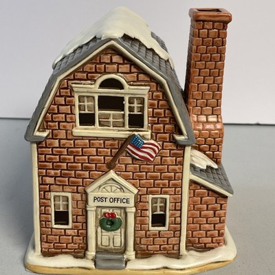 Lefton 1989 Red Brick Post Office USPS #07341 Lighted Christmas House Village